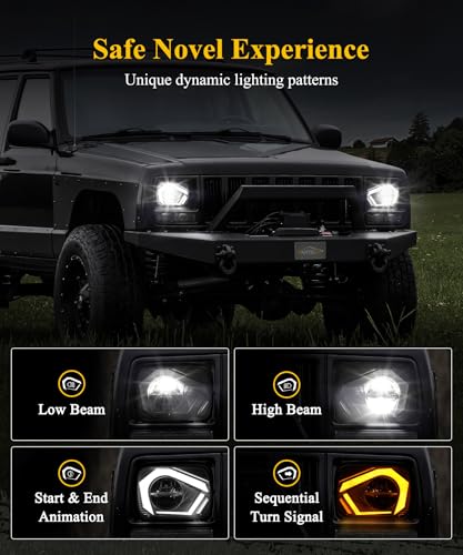 Partsam 2025 H6054 LED Headlights 7x6 5x7 Headlamp Hi/Low Sealed Beam Lights [DOT] [Start & End Animation] [Anti-glare] [DRL] [Sequential Turn
