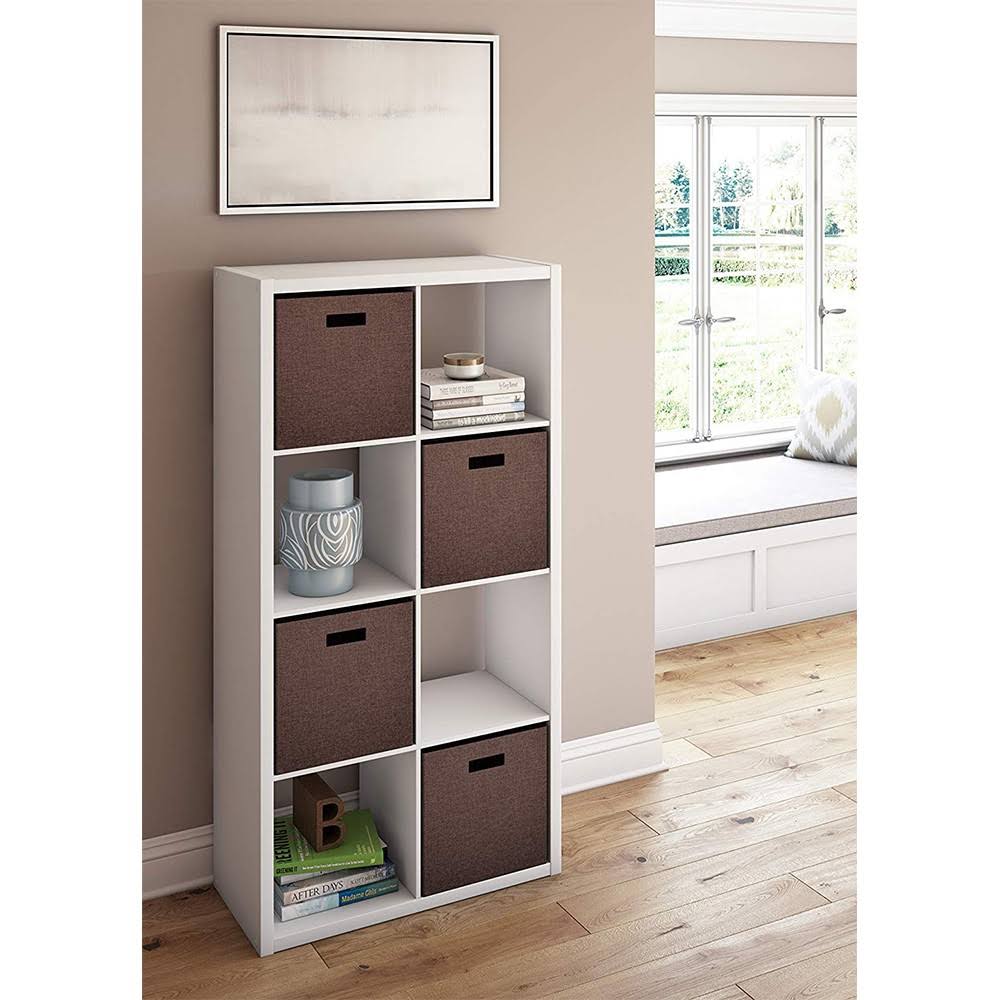 Closetmaid 4583 Bookcase Open Back 8-Cube Storage Organizer, White (2 Pack)