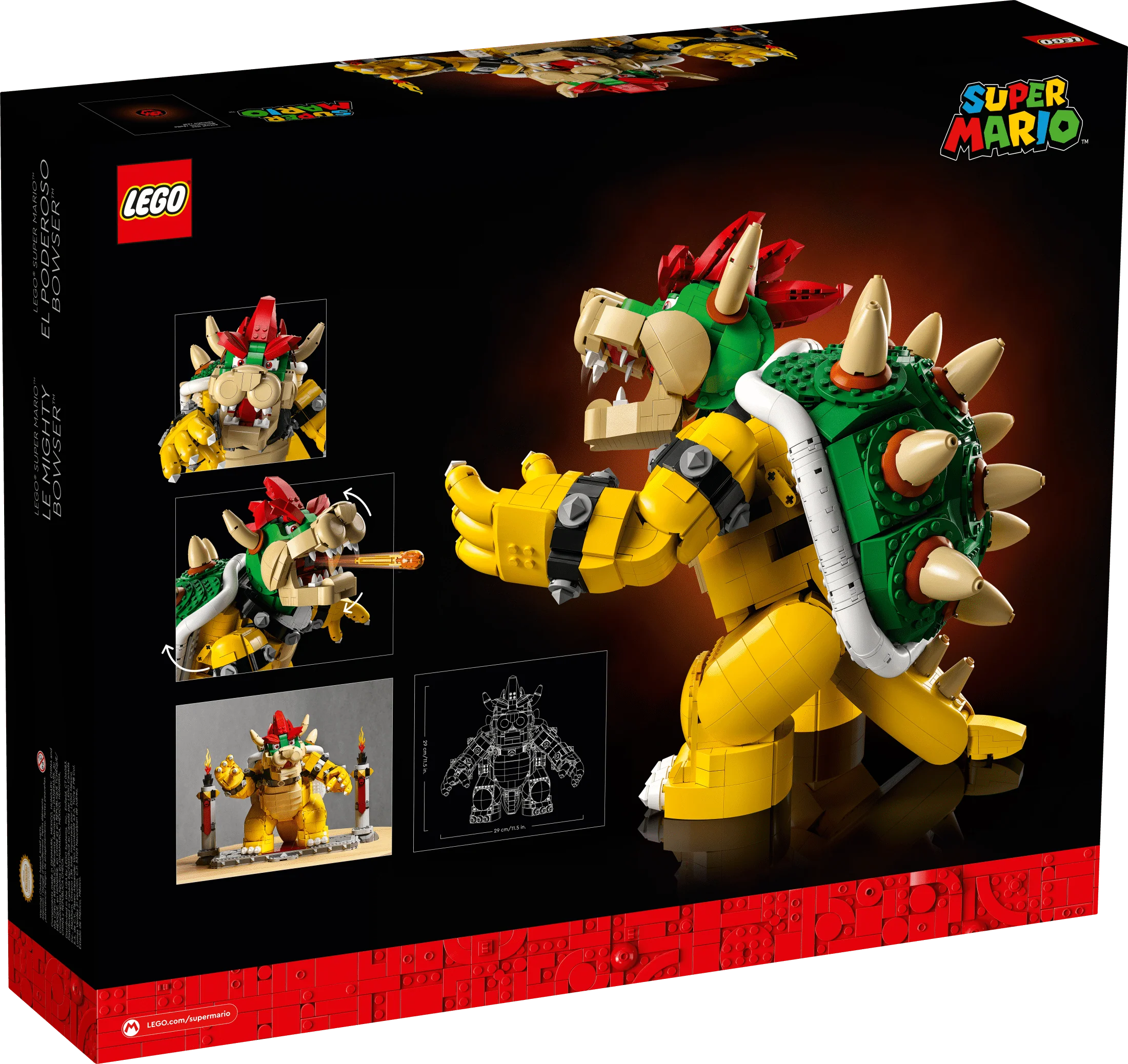 LEGO Super Mario The Mighty Bowser, 3D Build and Display Kit, Collectible Posable Character Figure with Battle Platform