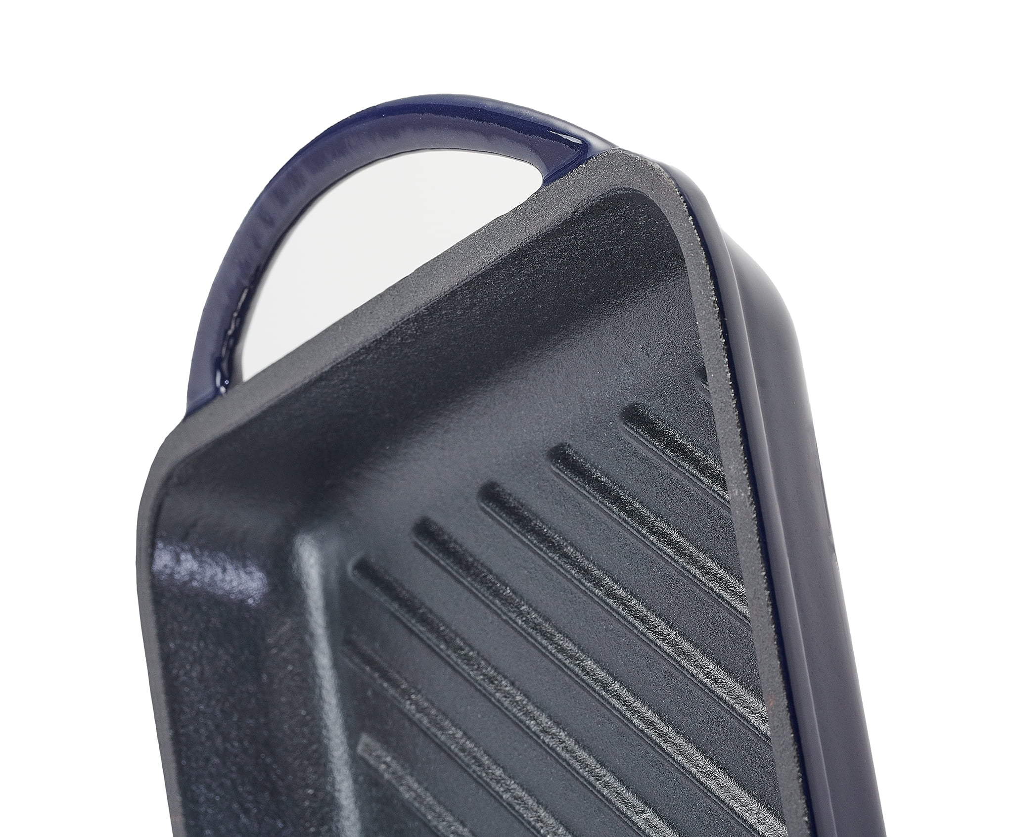 Servappetit Cobalt Glazed Enameled Cast Iron Double Burner Grill, 15.75 x 9 x 1 Inches, Indigo Blue Bottom