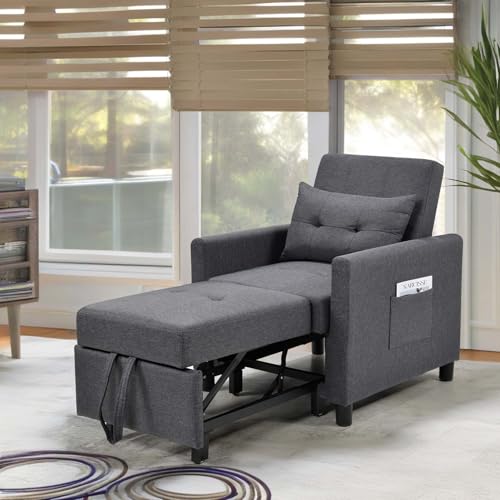 Sofa Bed Sleeper Sofa Couch with Pullout Bed 3-in-1 Sofa Bed Chair Convertible Sleeper Chair Bed Adjust Backrest Into a Sofa Foldable Bed Modern
