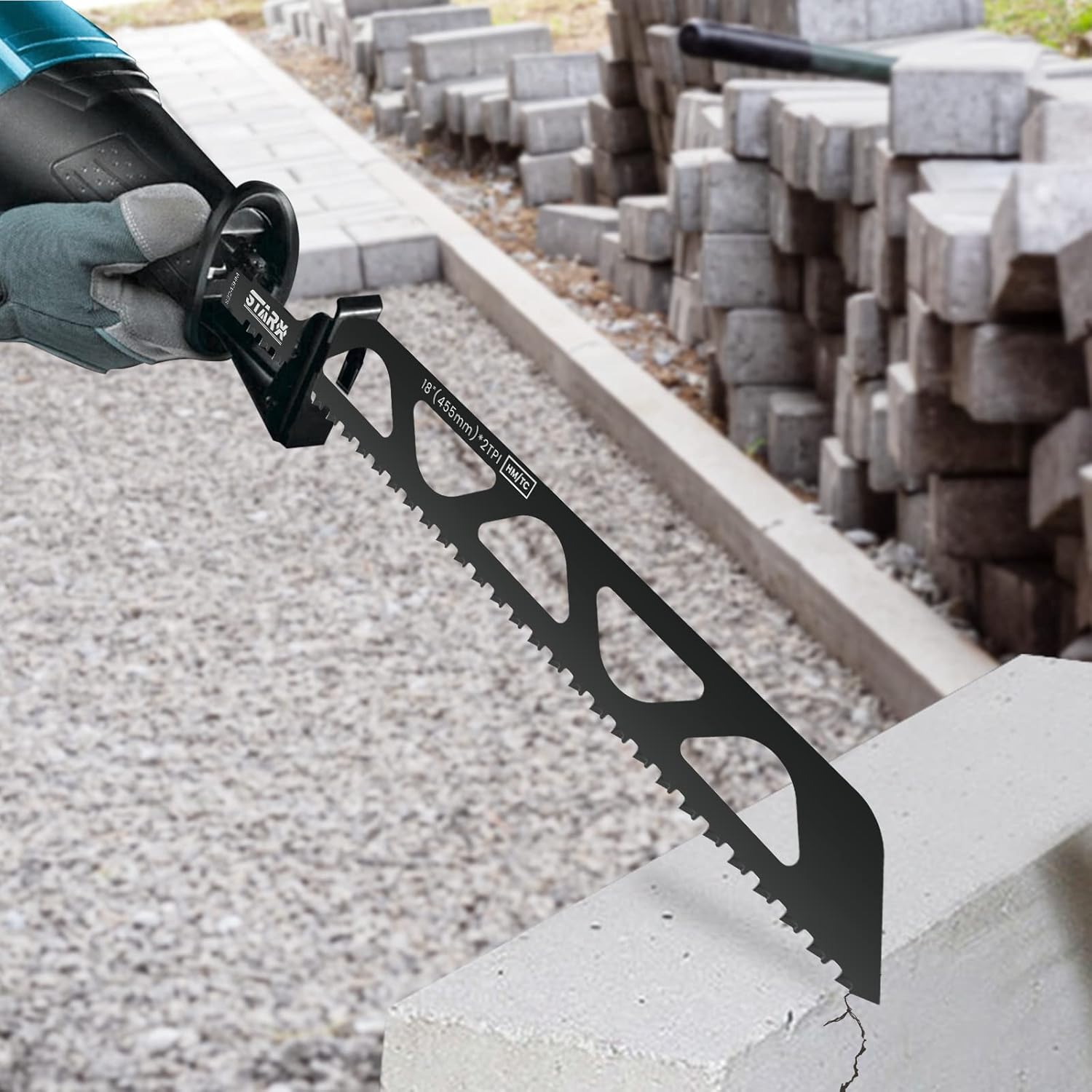 JTWEB Reciprocating Saw Blades, Demolition Masonry Hard Alloy Saw Blade for Cutting Wood, Fiber Cement and Brick, Porous Concrete