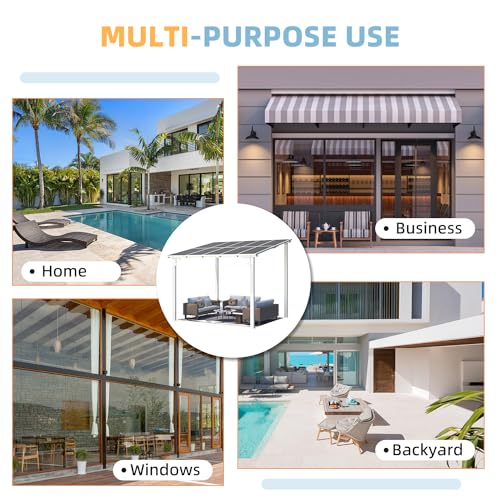 AECOJOY 10&rsquo; x 10&rsquo; Gazebo, Wall Mounted Gazebos Pergola on Clearance, Outdoor Patio Lean to Gazebo Awnings for Deck, Porch