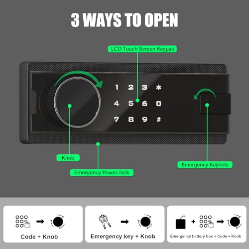10-12 Digital Rifle Gun Safe, Large Unassembled Gun Safe for Rifles and Pistols with LCD Keypad