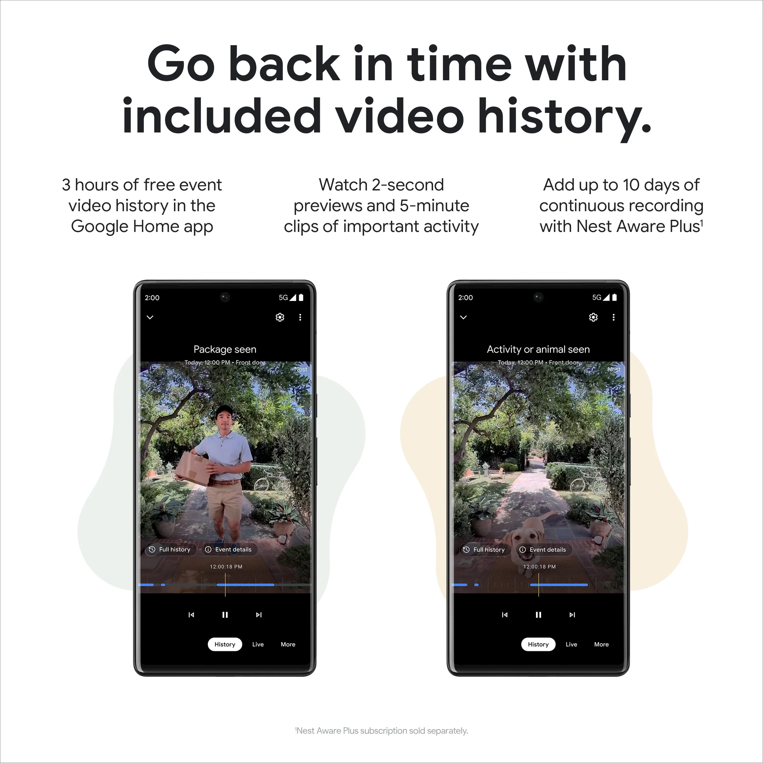 Google Nest Doorbell (Wired, 2nd gen) - Video Doorbell Camera - Doorbell Security Camera - Snow