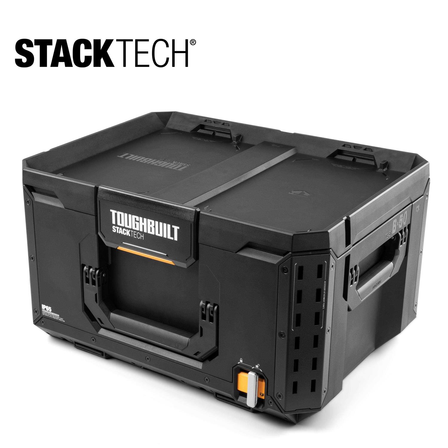 TOUGHBUILT STACKTECH Large 21-in Black Plastic Lockable Tool Box - Shop Hardware Tools Online Store