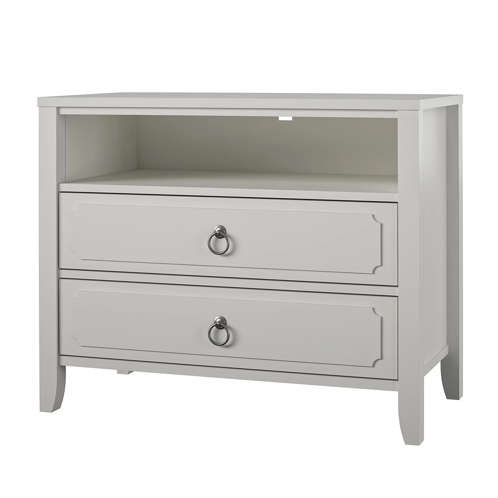 Novogratz Her Majesty 2 Drawer Nightstand, Soft White - Radiant Selections