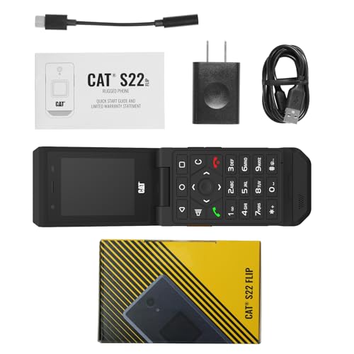 CAT S22 Rugged Flip Phone Unlocked (16GB) 2.8" Touchscreen Rugged Celll Phone Android 11, IP68 Water Resistant, 4G LTE Smart Phone Single Nano Slot