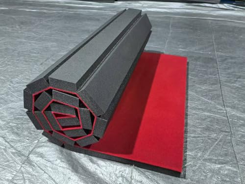 Premium Indoor Gymnastics Track Exercise Mat with Grippy Gym Carpet Top - Sturdy Foam Wrestling Mat for MMA, Cheerleading, and Fitness
