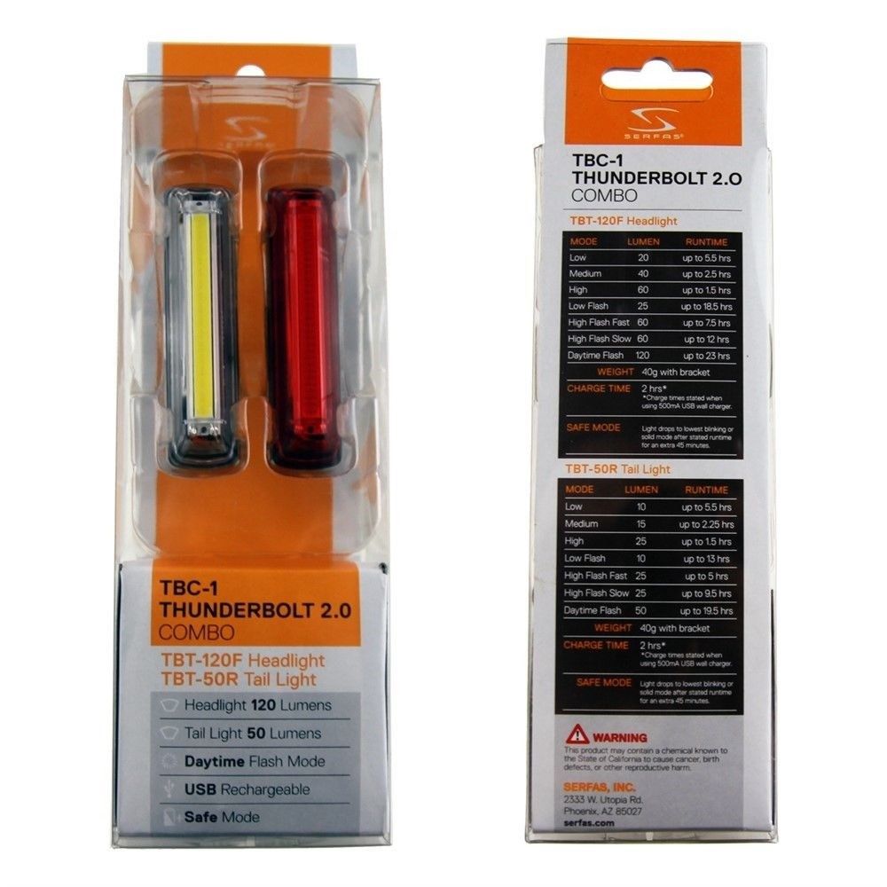 Serfas TBC-1 Thunderbolt 2.0 Combo Light Set