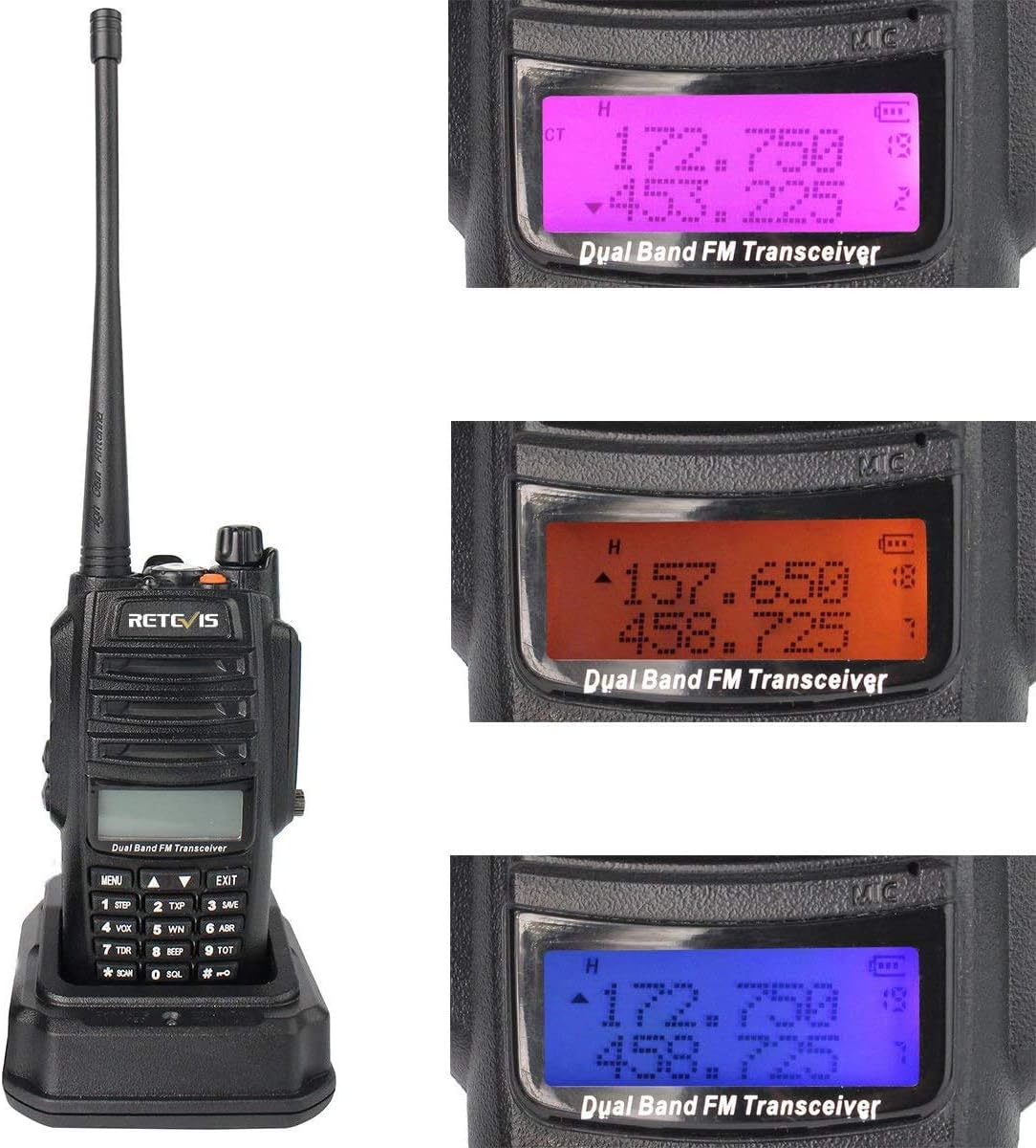 Retevis RT6 Waterproof Dual Band Radio,Walkie Talkies Adults,Flashlight,VOX