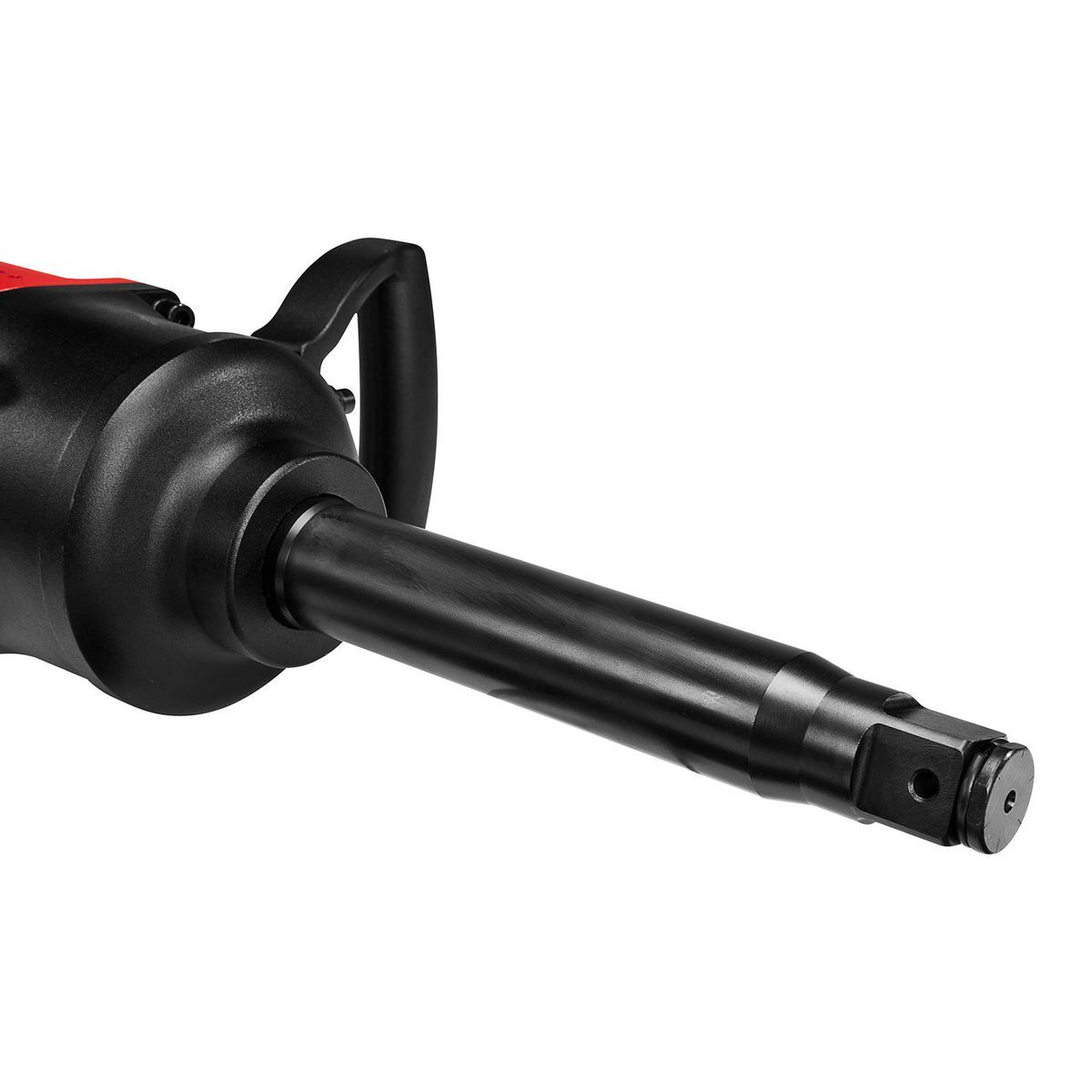EARTHQUAKE 1 in. D-Handle Aluminum Air Impact Wrench, 8 in. Extended Anvil, Pinless, 2500 ft. lbs., Red