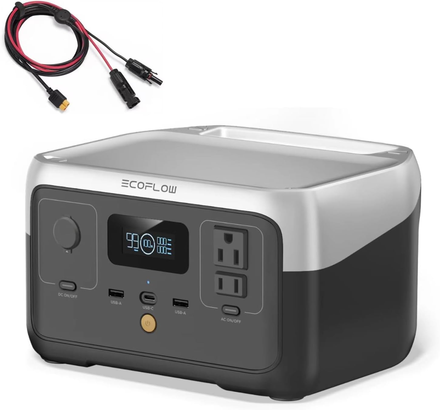 EF ECOFLOW RIVER 2 Portable Power Station, 256Wh LiFePO4 Battery, 1-Hour Fast Charge, Up to 600W AC Outlets