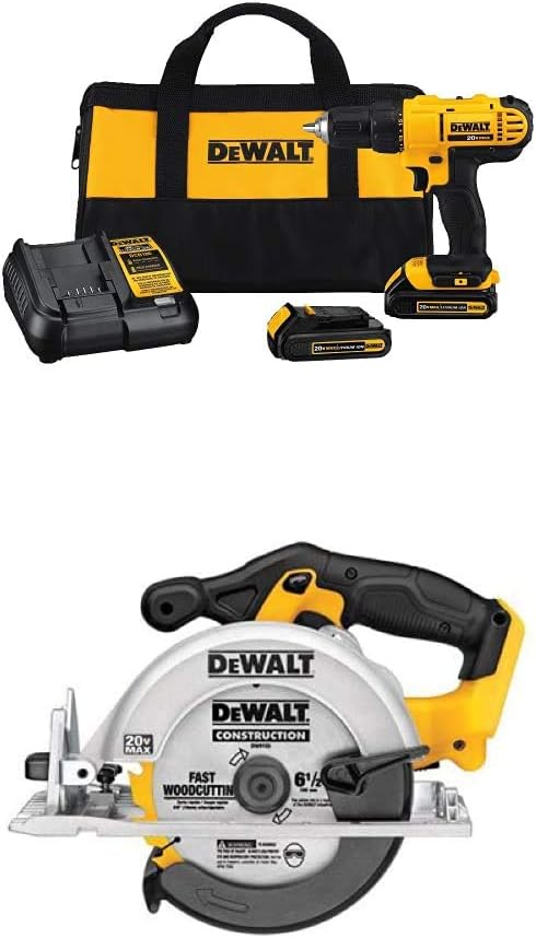 DEWALT 20V Max Cordless Drill / Driver Kit, Compact, 1/2-Inch (DCD771C2)