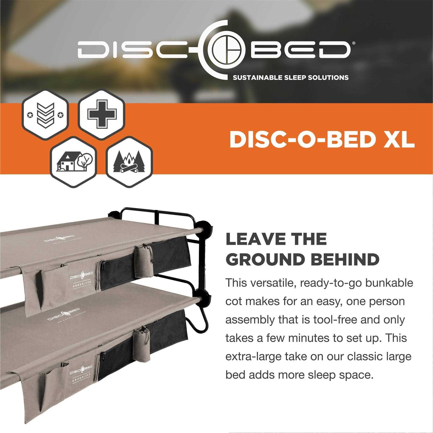 Disc-O-Bed Cam-O-Bunk Double Cot Organizers - Sports Supplies Online Store