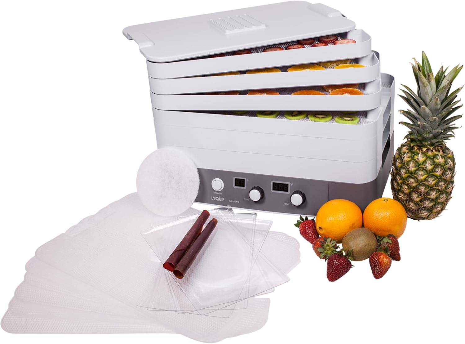 L'EQUIP FilterPro 6 Tray Food Dehydrator, Digital Temperature Control & Timer