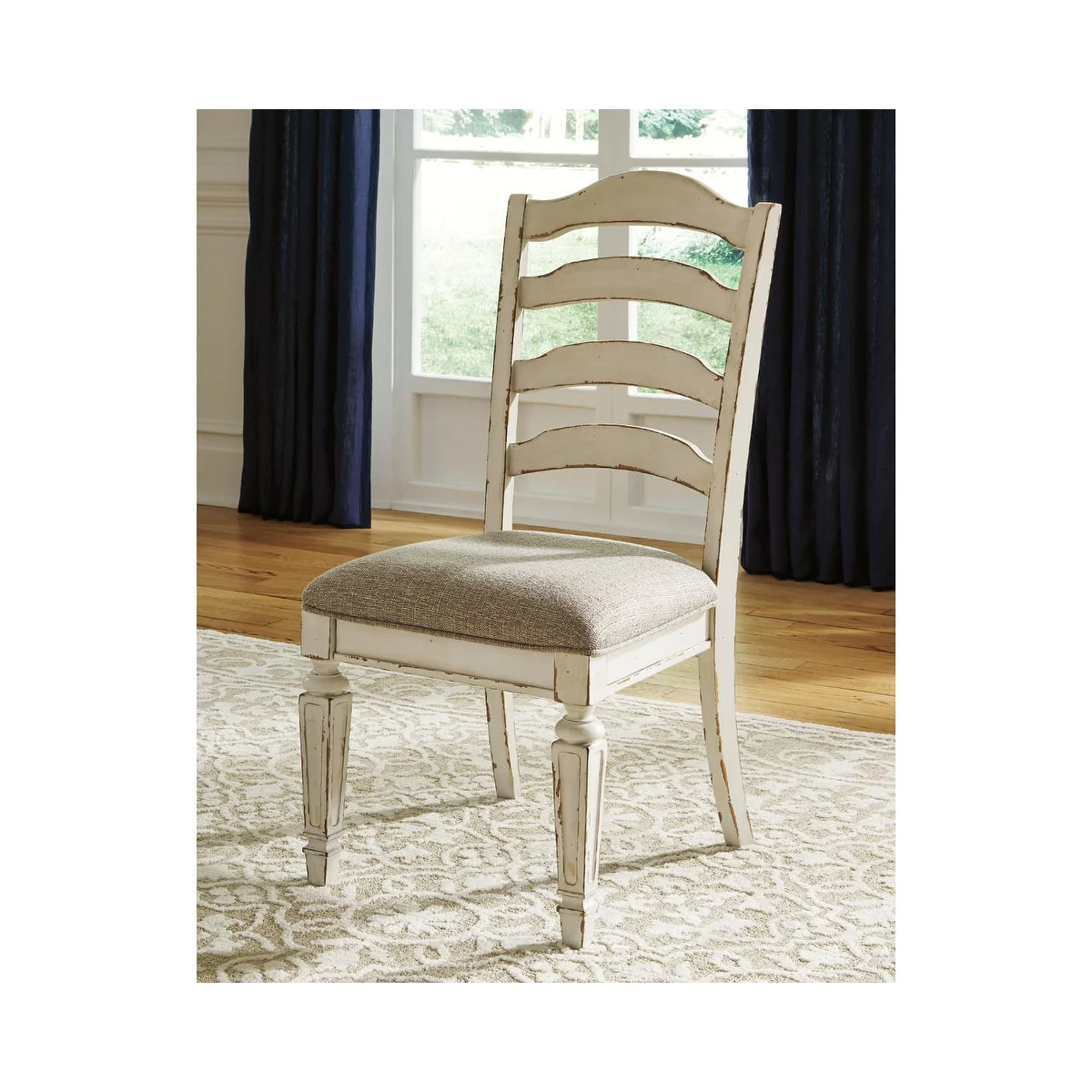 Signature Design by Ashley  Nettle Bank Chipped White Dining Room Chair (Set of 2)