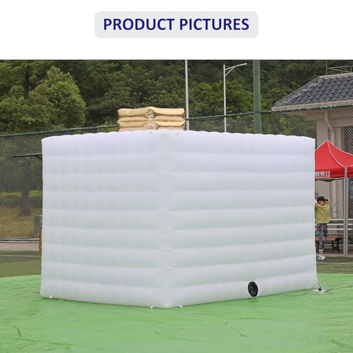 SAYOK Inflatable Party Tent Inflatable Nightclub White Inflatable Camera Photo Booth Enclosure Inflatable Cube Tent for Event, Show, Exhibition, Bars