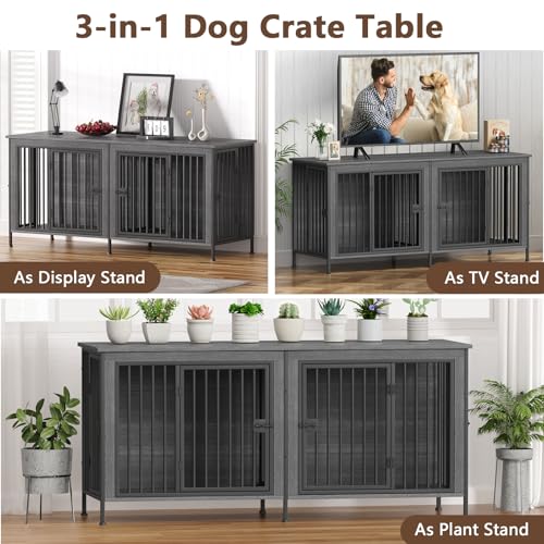 EasyCom 39.96" XL Wooden Large Dog Crate Furniture for Medium and Large Breed