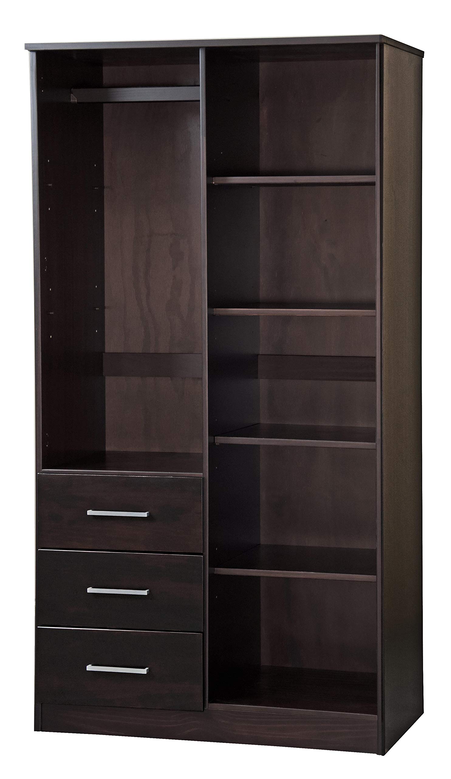 【Furniture】100% Solid Wood Wardrobe with Mirror, Java