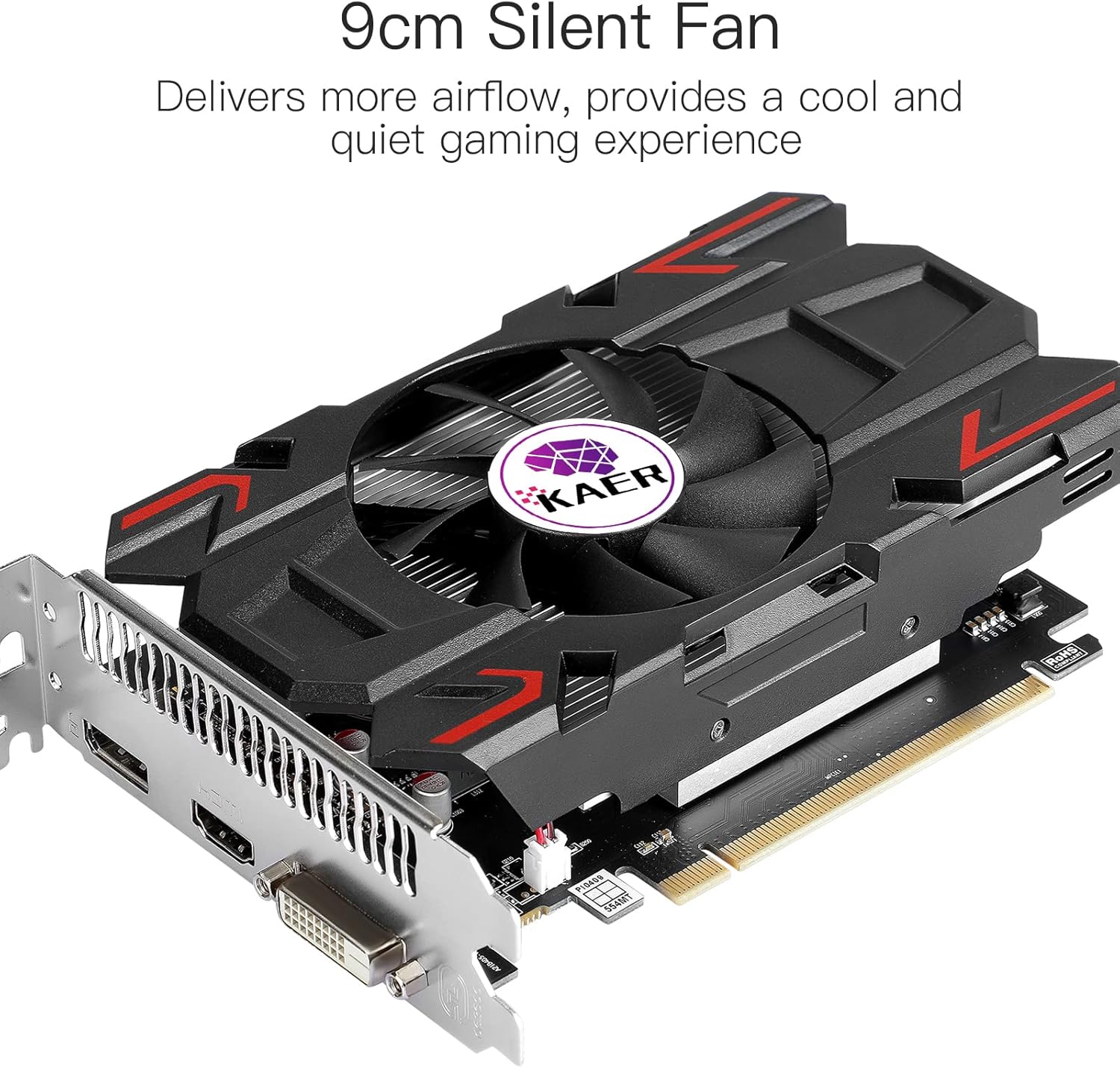 KAER AMD Radeon RX 550 Computer Graphics Card 4GB, GDDR5, 128 Bit, DirectX 12, PCI Express 3.0, DP HDMI DVI-D, Desktop Gaming Video Card, Computer GPU