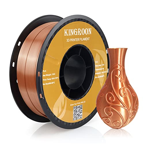 Kingroon Silk PLA Bundle 3D Printer Filament, Dimensional Accuracy +/- 0.03 mm, 10 kg Spool(22lbs)