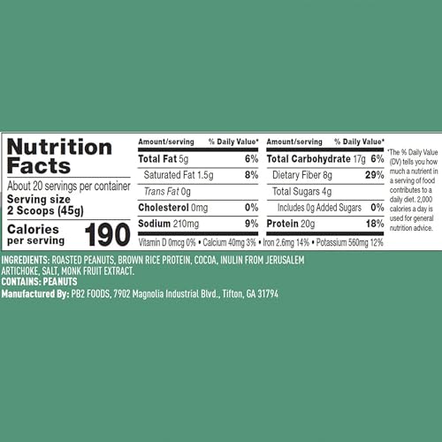 PB2 Performance Peanut Protein Powder with Madagascar Vanilla – [2 lb/32 oz Jar] – 20g of Vegan Plant Based Protein Powder, Non GMO, Gluten Free