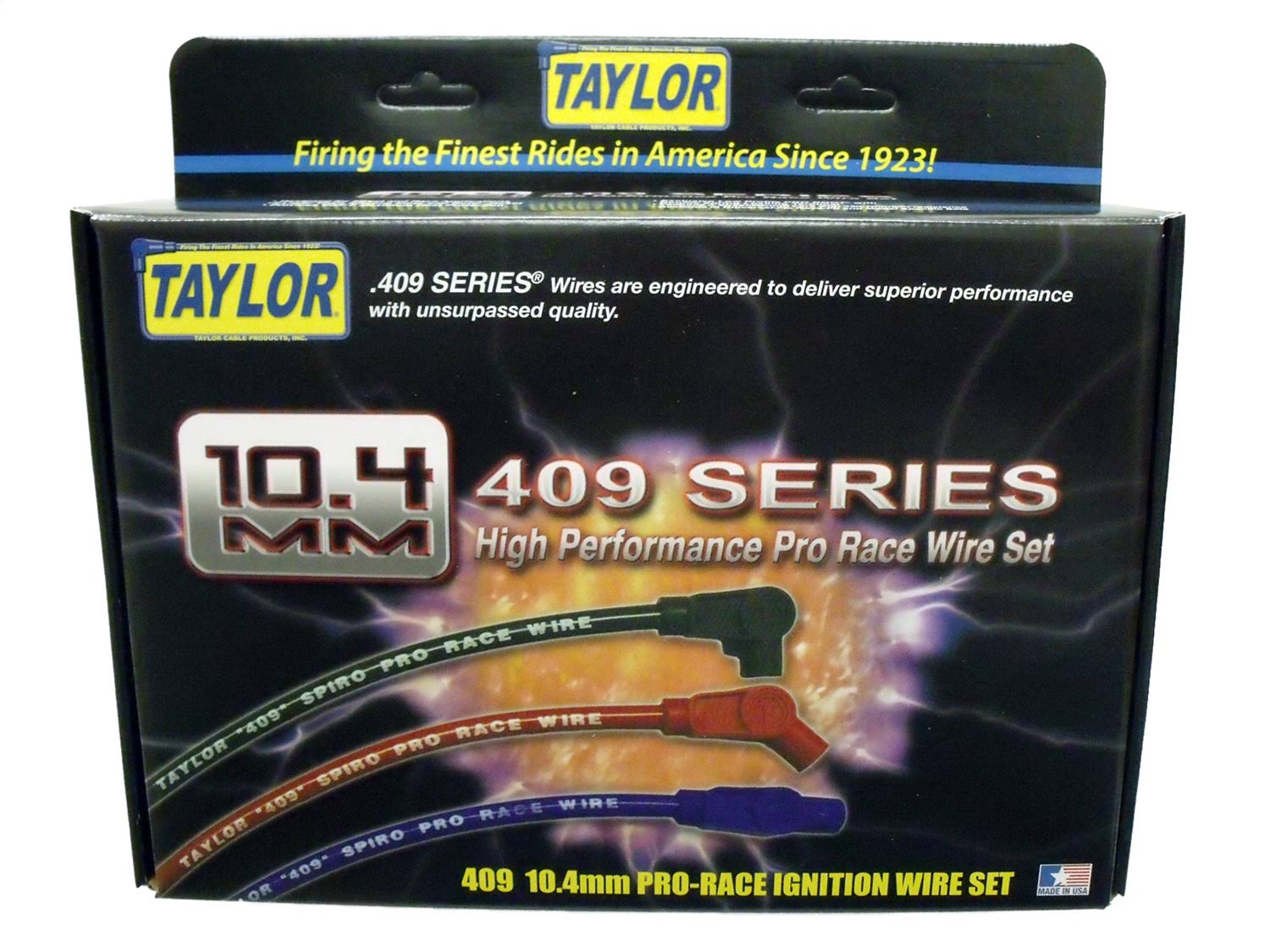 Taylor Cable 409 Spiro-Pro 10.4mm Ignition Wire Set, Race Fit, Red, 79213