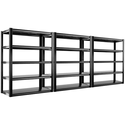 REIBII 48" W Garage Shelving 3000LBS Metal Shelving Heavy Duty Storage Shelves Adjustable Metal Shelf Industrial Pantry Shelves for Warehouse Garage