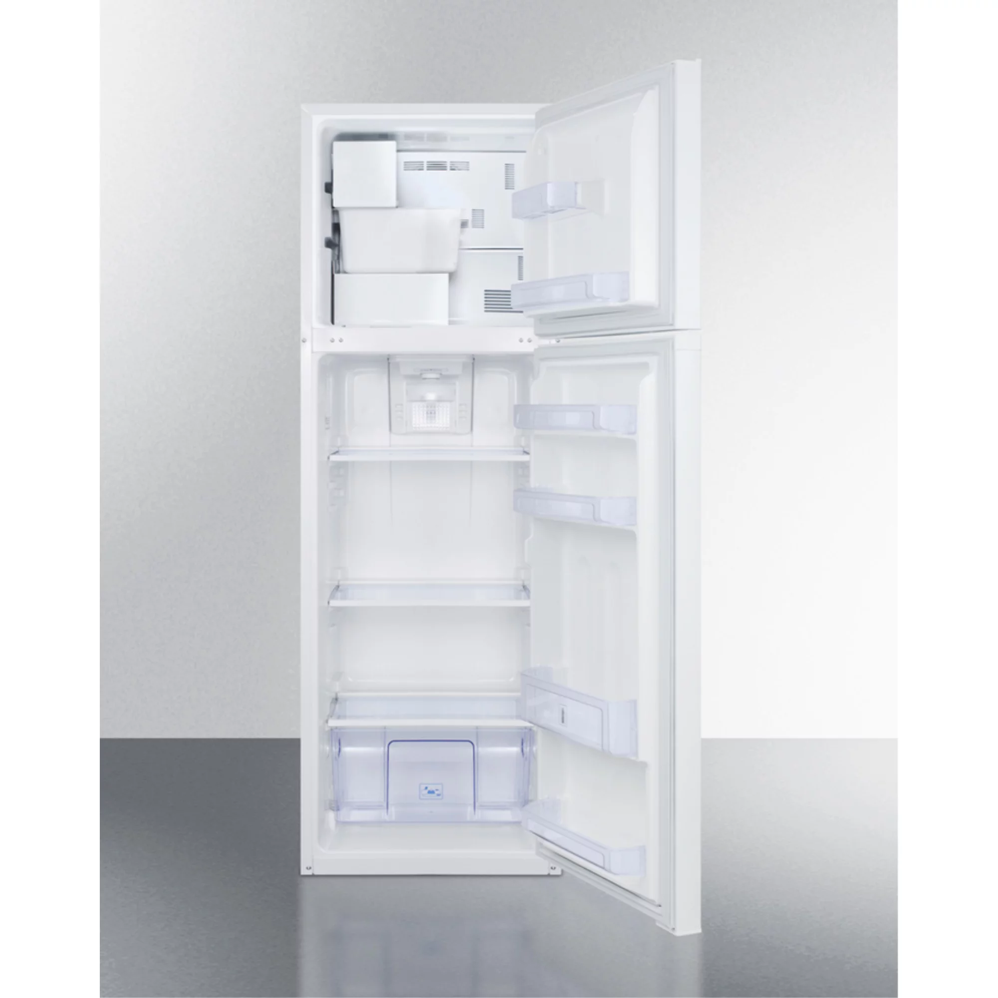 8.8 cu.ft. frost-free refrigerator-freezer in white, with factory installed icemaker