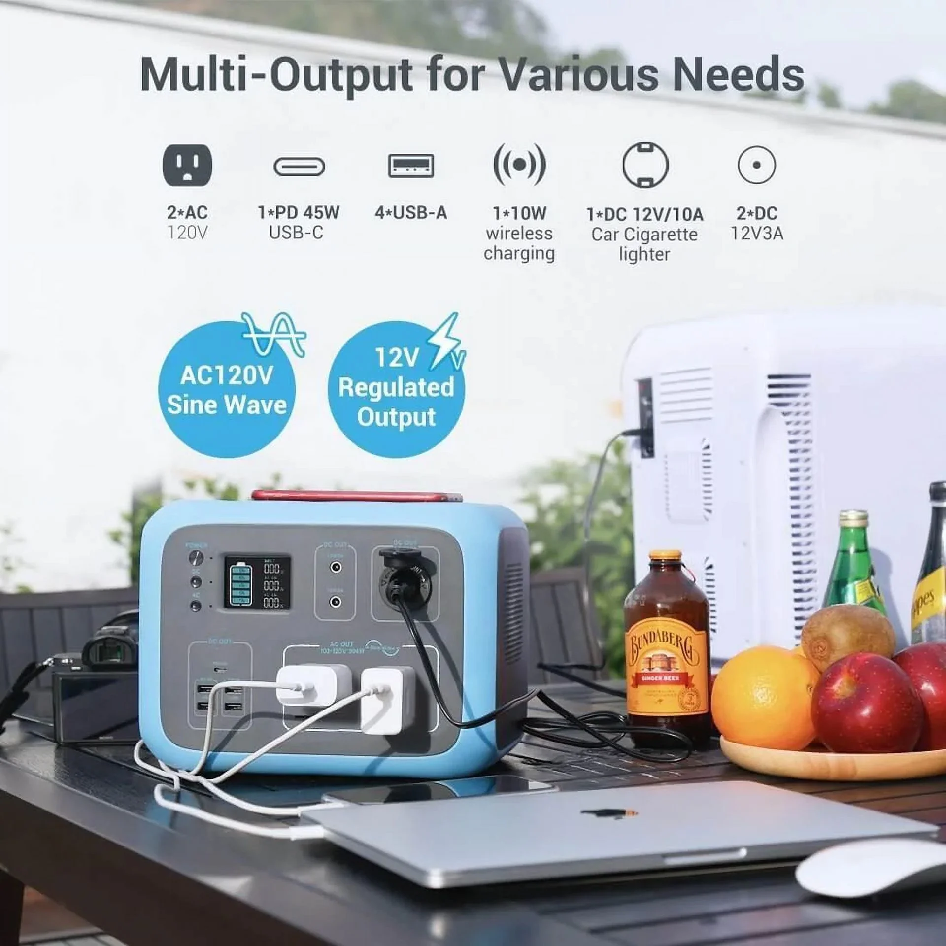 BLUETTI AC50S 500Wh/300W Portable Power Station for Outdoor Camping