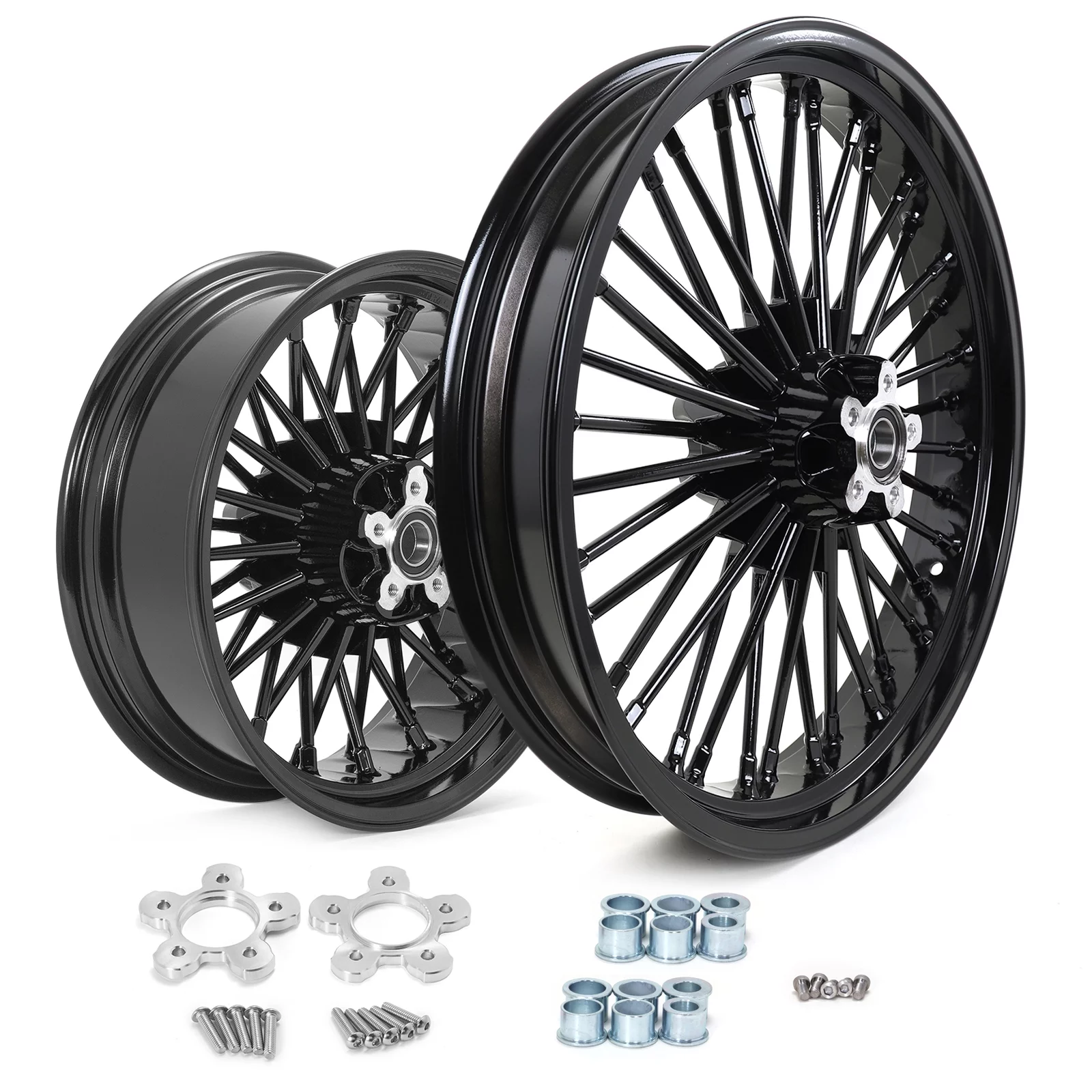 21x3.5 16x5.5 Fat Spoke Wheels for Harley Touring Electra Glide Ultra FLHT 00-08 - Curated Treasures Market