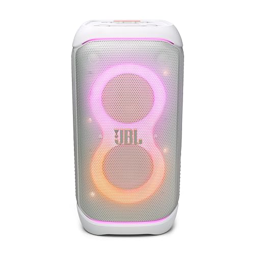 JBL PartyBox Stage 320 - Portable Party Speaker with Telescopic Handle & Wide, Sturdy Wheels, Powerful JBL Pro Sound, Futuristic lightshow