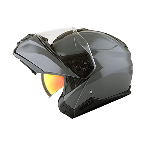 Martian Motorcycle Modular Full Face Helmet Flip up Dual Visor Sun Shield: HG362 Matt Black
