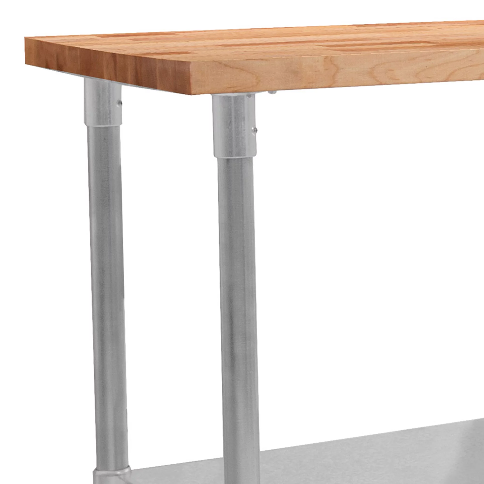 John Boos Maple Wood Top Work Table with Adjustable Lower Shelf, 36 x 24 x 1.5"