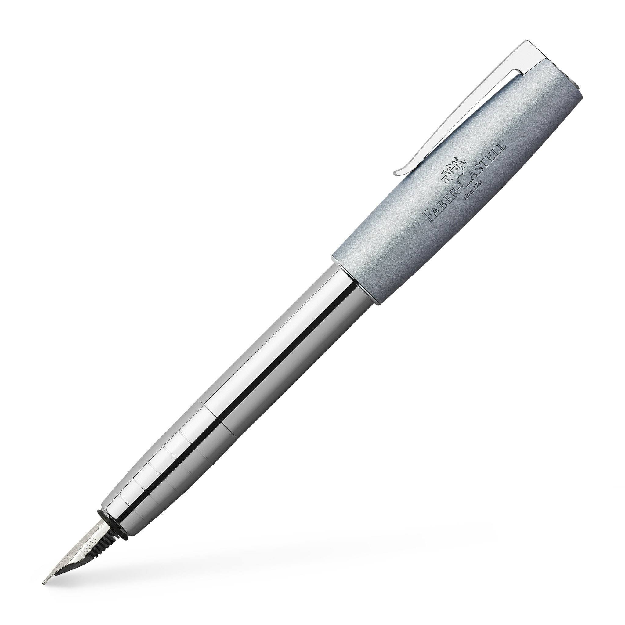 Faber Castell Loom Fountain Pen - Metallic Light Blue - Broad