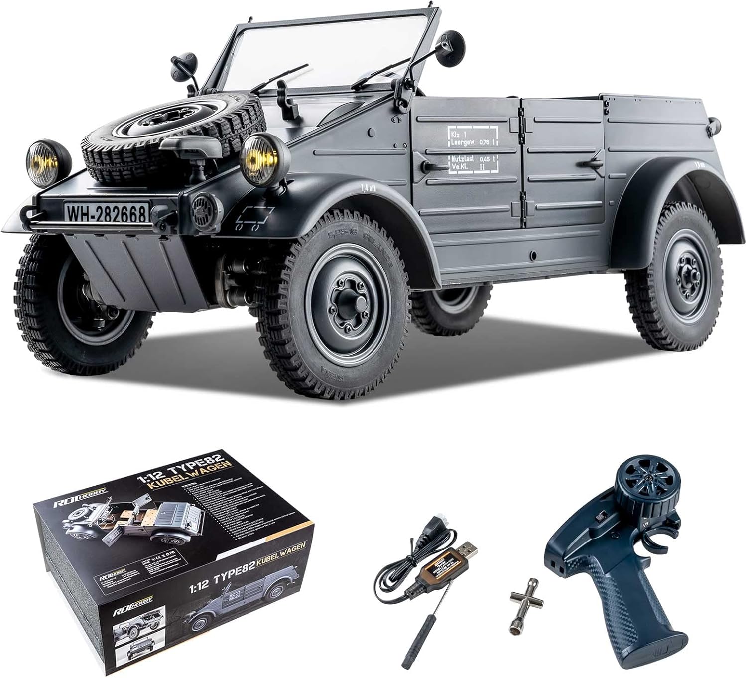 RocHobby RC Crawler 1/12 Kubelwagen Type 82 Model Car RC Rock Crawler RC Hobby Grade RC RTR Hobby RC Crawler RC Cars Remote Control Car with LED