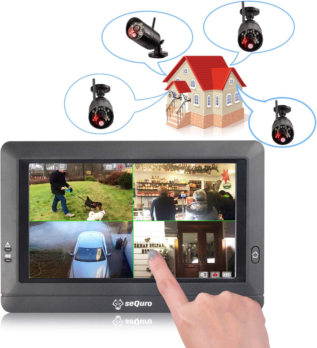 sequro GuardPro HD Home Security Surveillance Cameras add-on Bullet Camera Weatherproof IP66 , Work with GuardPro only