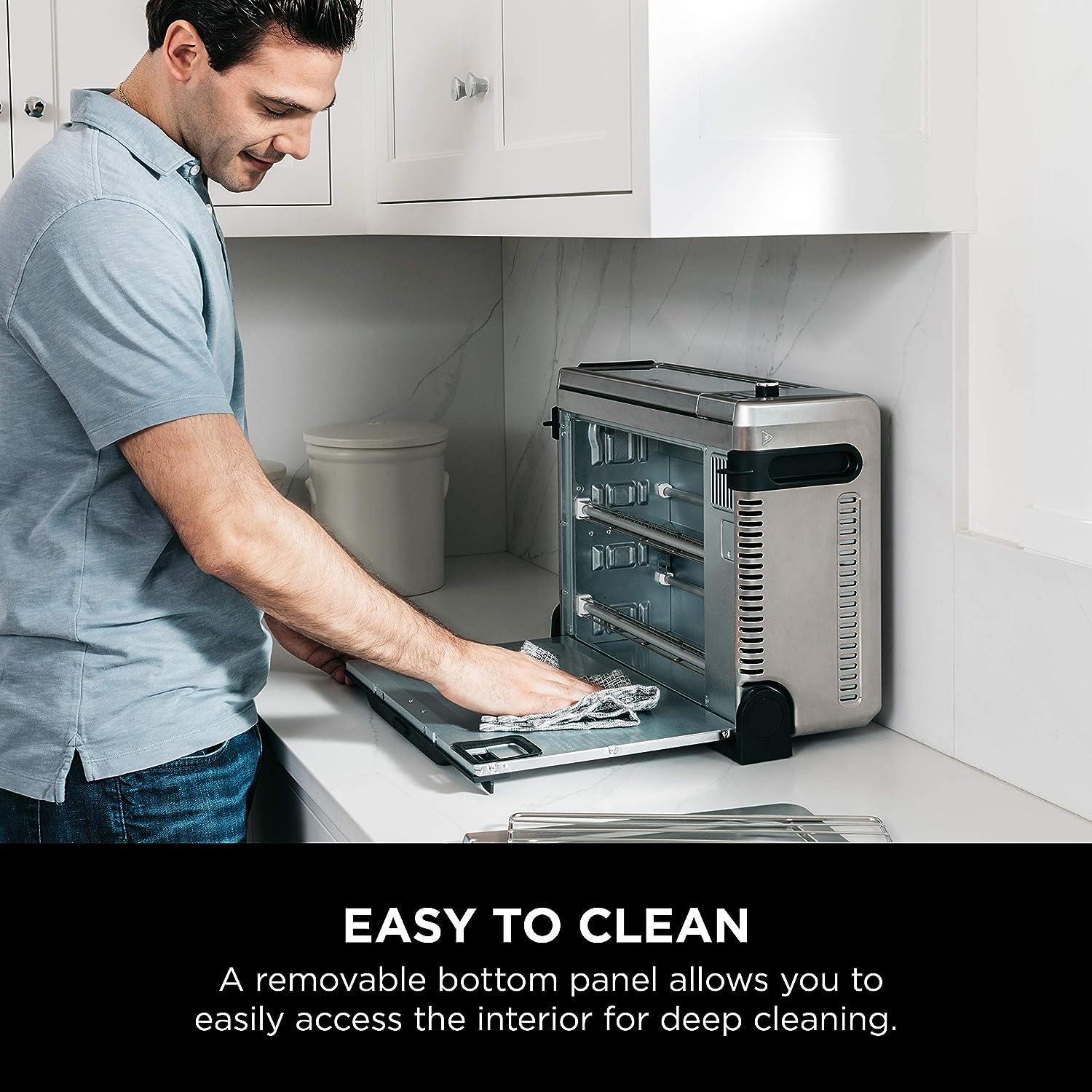 Ninja SP101 Digital Air Fry Countertop Oven with 8-in-1 Functionality, Flip Up & Away Capability for Storage Space, with Air Fry Basket
