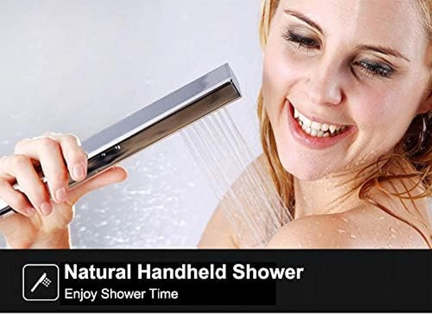 Shower System, LED Luxury Shower Set Waterfall Rainfall Shower Head Shower Faucet Bathroom Faucets Thermostatic 4 Ways Mixer Tap Wall Mount