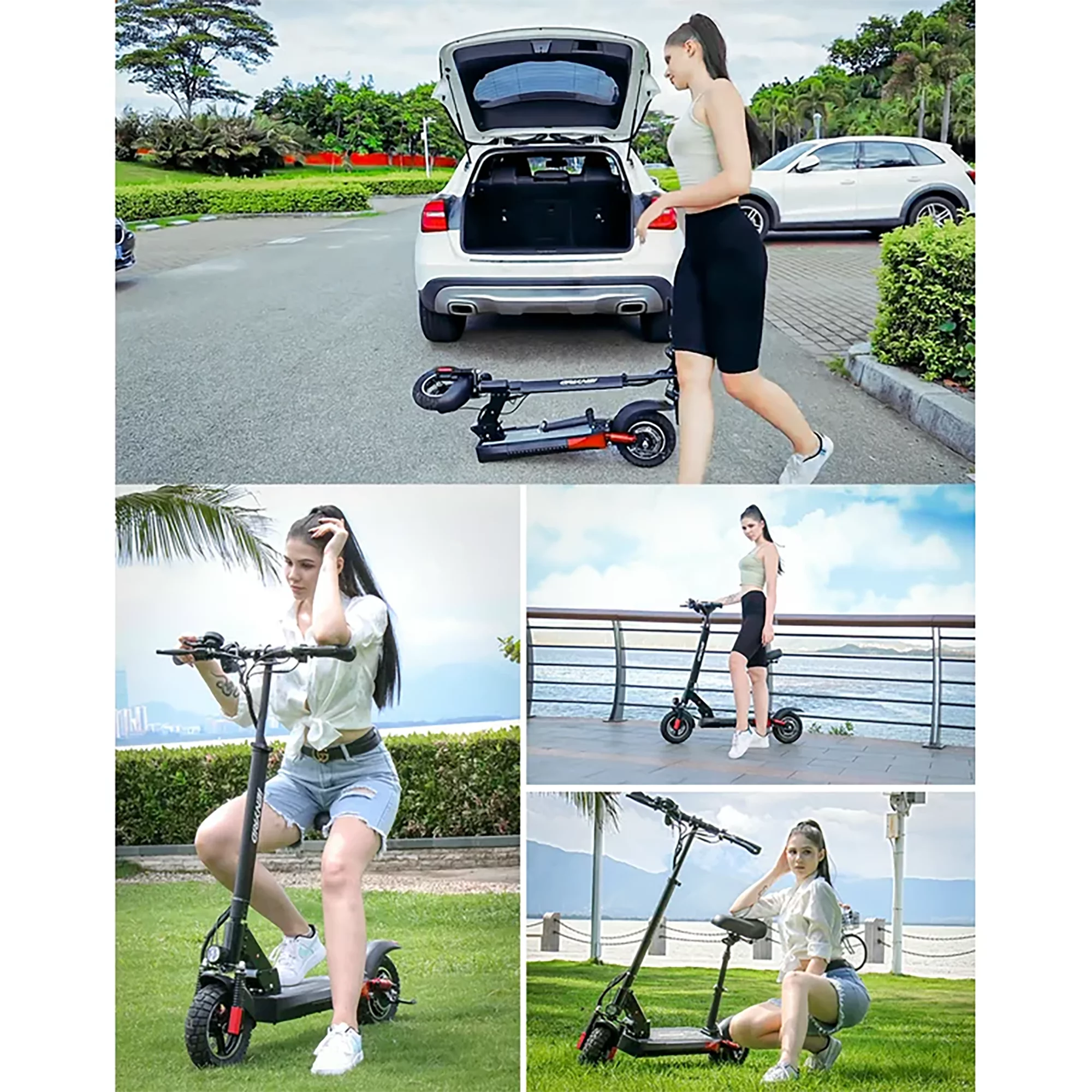 iENYRID M4 Foldable Electric Scooter Adult Electric Skateboard with Seat, 600W Commuter E-Scooter Bikes for Teens Adults w/ 10'' off road Tires
