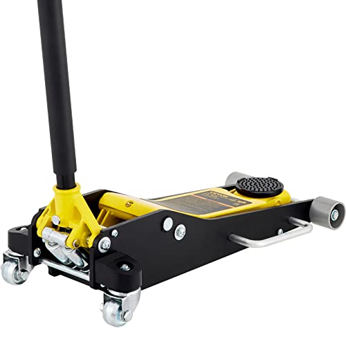 VEVOR 3 Ton Low Profile , Aluminum and Steel Racing Floor Jack with Dual Pistons Quick Lift Pump for Sport Utility Vehicle