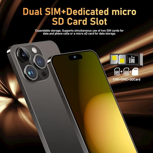 15 ProMax Smartphone, 6+256GB Unlocked Phone, Android 13.0, 48+108MP Zoom Camera, Mobile Phone with Build-in Pen,Long Battery Life 6800mAh, Dual SIM
