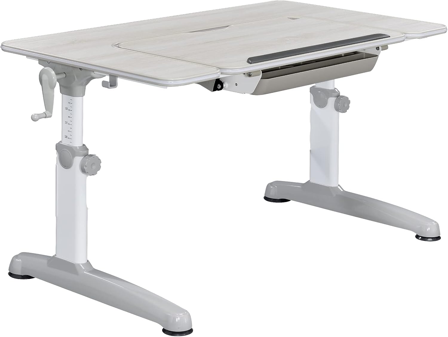 SingBee Aster 603 Height Adjustable Study Desk for Kids, Gray and White Oak