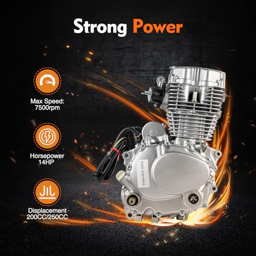 ATV 250cc Engine Motor, 4-Stroke air-Cooled Vertical Engine, CDI Ignition System, 5-Speed Manual Transmission, CG250 Vertical Engine Motor