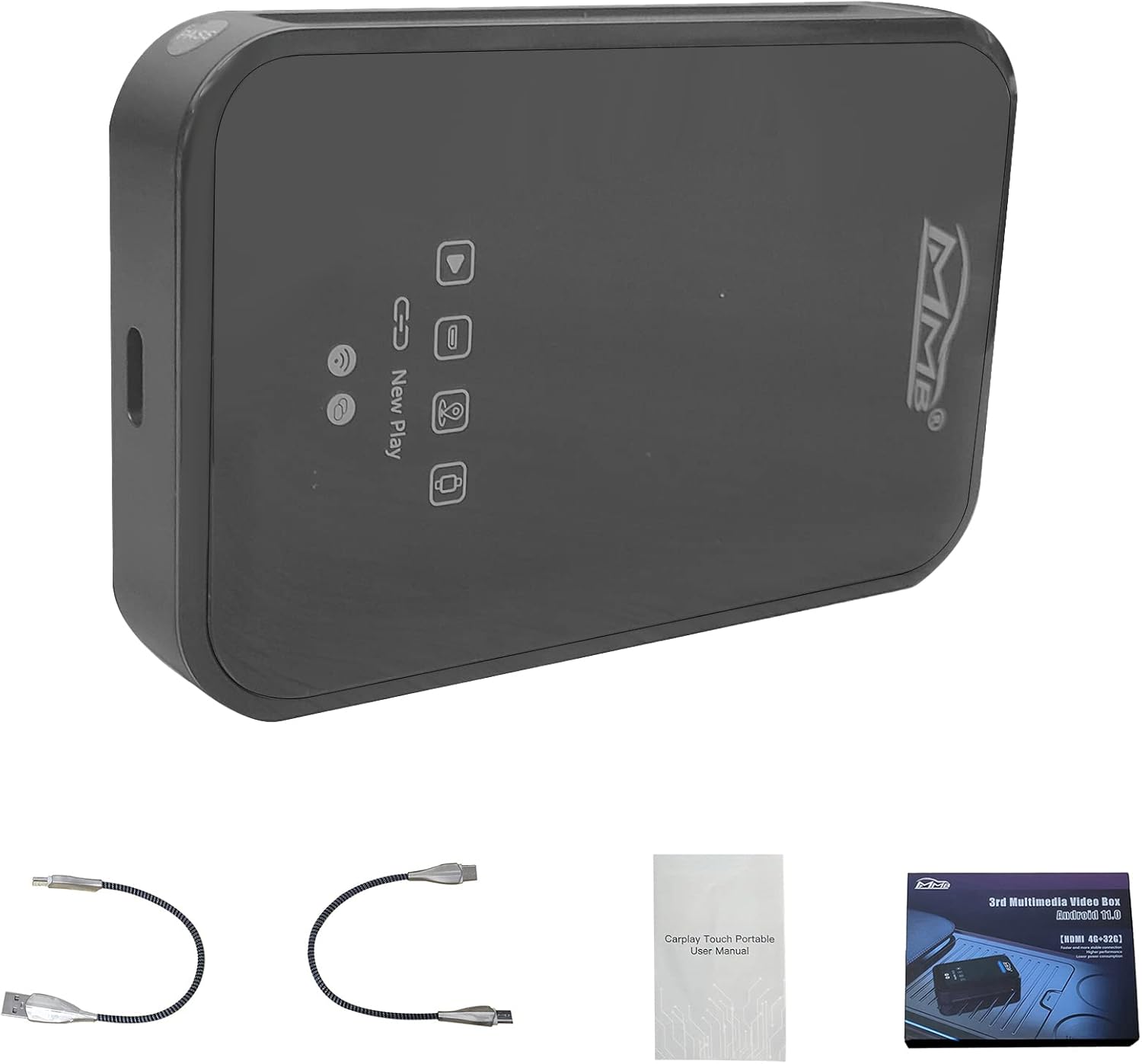 MMB Wireless CarPlay Dongle Android 11.0 AI Box, Compatible with Audi Benz VW Toyota Honda Porsche Ford 2018-2022 with Factory Wired CarPlay