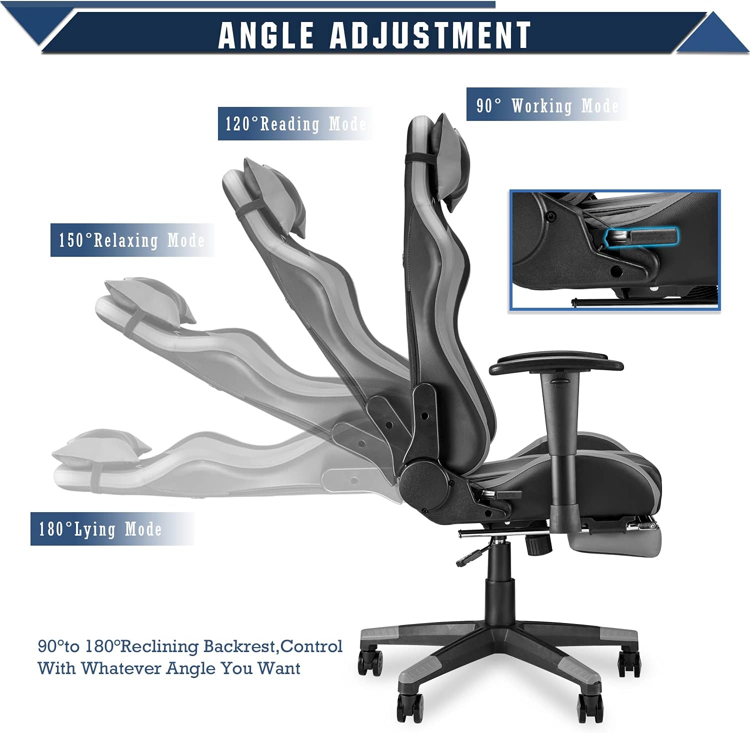 Soontrans Racer Style Gaming Chair with Footrest,Gamer Chair, Game Chair