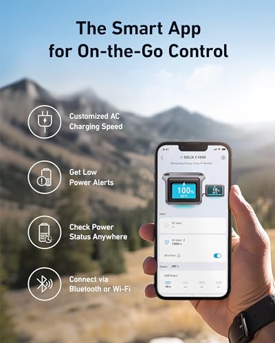 Anker SOLIX C1000 Portable Power Station, 1800W (Peak 2400W) Solar Generator, Full Charge in 58 Min, 1056wh LiFePO4 Battery for Home Backup