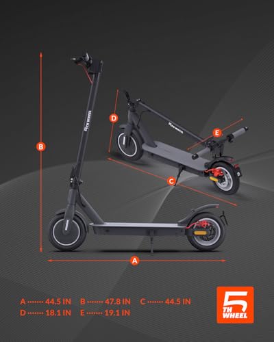 5TH WHEEL V30PRO Electric Scooter, 10" Solid Tires, 350W Motor & 18 MPH, 19.9 Miles Range E-Scooter with E-Lock, Dual Brakes and Suspension
