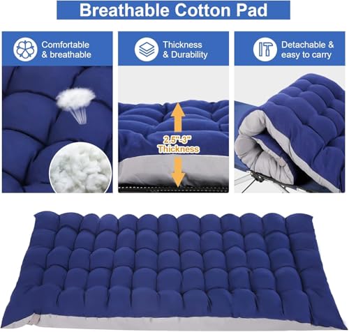 Nictemaw Folding Camping Cot, 900 LBS Heavy Duty Sleeping Cot Portable Camping Cots for Adults Double Layer Oxford with Carry Bag for Home